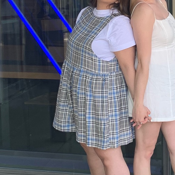 Urban Outfitters Plaid Babydoll Romper - Picture 2 of 4